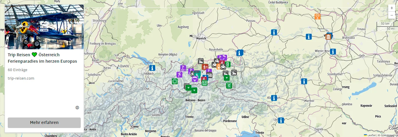 Austria - alle Infos auf Trip Austria  - alles auf einer Karte